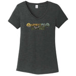 Ladies Jeep® Atomic Grille V-neck - Heather Black