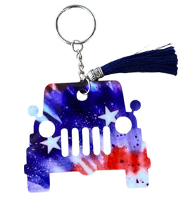 Jeep American Flag -Keychain