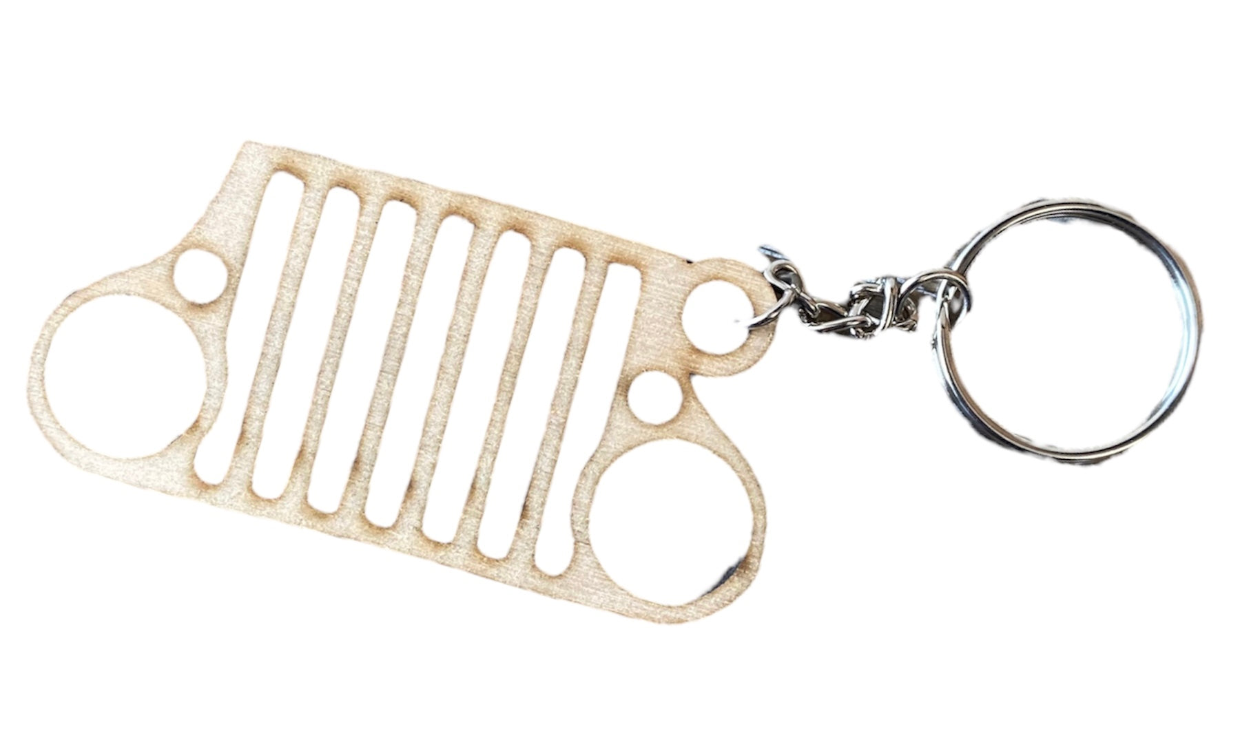 Wood Jeep Grill -Keychain