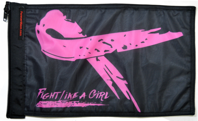Pink Ribbon Fight Like A Girl Flag
