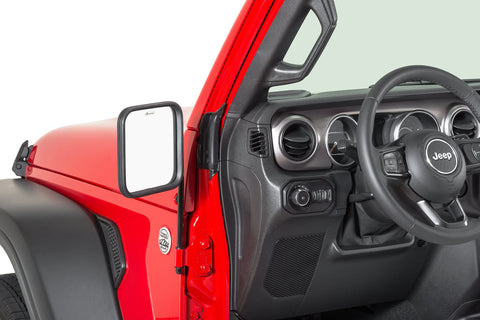 Adventure Mirrors with Square Head for 76-23 Jeep Wrangler JL, JK, TJ, YJ, CJ & Gladiator JT