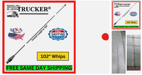 Pro Trucker 102SSWA 102" Inch CB Ham Radio Antenna Stainless Steel Whip