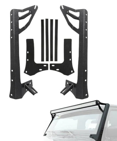 52" Straight Light Bar Windshield Mounting Brackets - Jeep Wrangler JK (2007-2017)