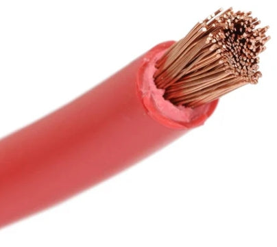 7FT 7AWG Battery Cables - Copper Ring Terminal (Red & Black Pair)
