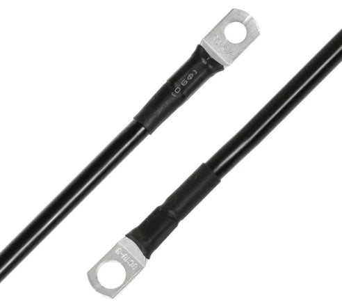 7FT 7AWG Battery Cables - Copper Ring Terminal (Red & Black Pair)