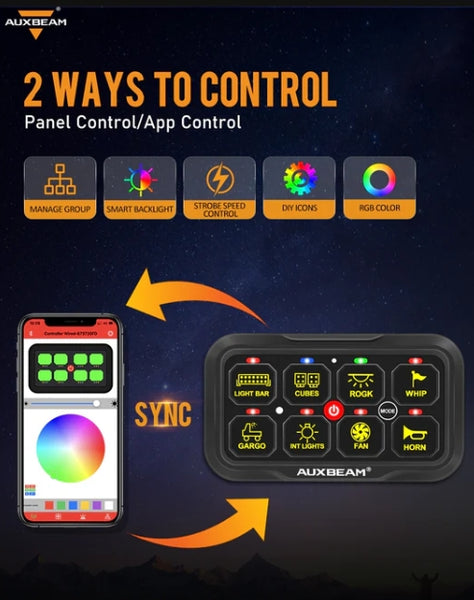 AR-820 RGB Switch Panel with APP - 8 Multifunction Control