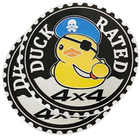 Duck Rated Metal Automotive Badge, 3D Round Car Badges Emblems, Compatible with Jeep Wrangler Vehicles Trucks SUV RV
