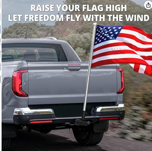 Boslla Hitch Flag Pole Holder, Trailer Hitch Flagpole Mount Holder Universal for Standard 2 inch Receivers