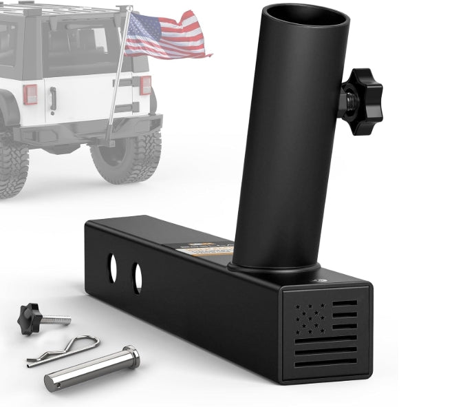 Boslla Hitch Flag Pole Holder, Trailer Hitch Flagpole Mount Holder Universal for Standard 2 inch Receivers