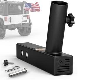 Boslla Hitch Flag Pole Holder, Trailer Hitch Flagpole Mount Holder Universal for Standard 2 inch Receivers