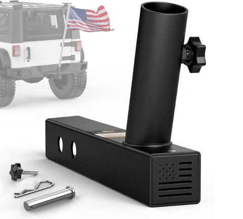 Boslla Hitch Flag Pole Holder, Trailer Hitch Flagpole Mount Holder Universal for Standard 2 inch Receivers