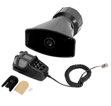 12V 100W Horns 7 Tone Emergency Warning Siren with Mic PA Speaker