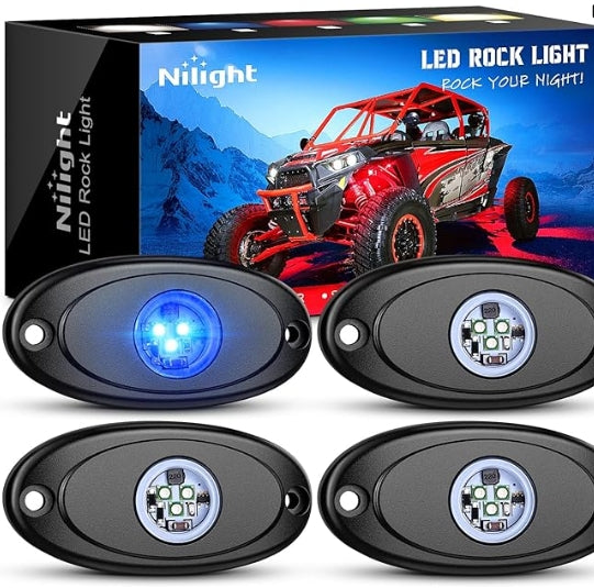 LED Rock Light 6PCS White Light Pods Waterproof Under Body Wheel Well Light Exterior Interior Lights for Car Truck Pickups ATV UTV SUV Motorcycle Boat