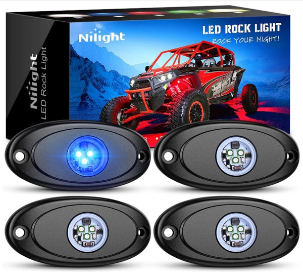 LED Rock Light 6PCS White Light Pods Waterproof Under Body Wheel Well Light Exterior Interior Lights for Car Truck Pickups ATV UTV SUV Motorcycle Boat
