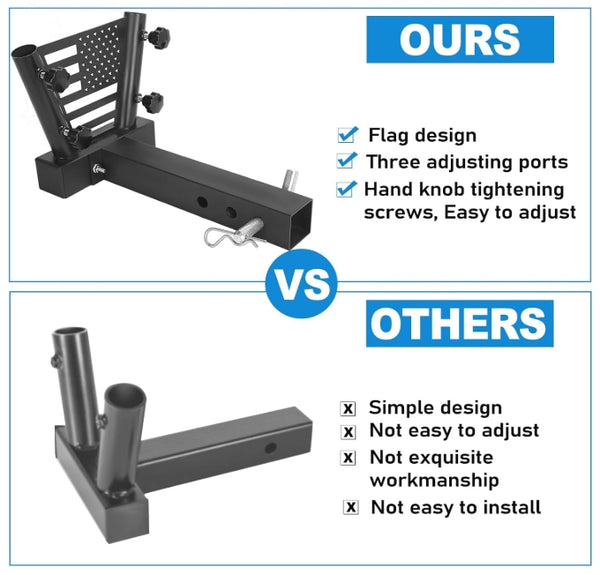 Hitch Flag Pole Holder, Quick Release Flag Pole Hitch Mounts