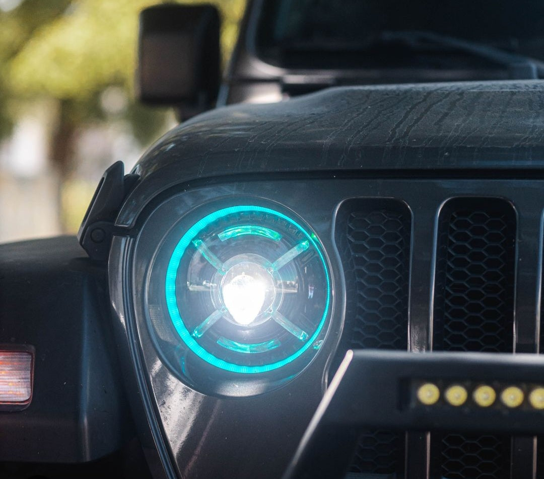 9-Inch RGB-W Halo Headlights