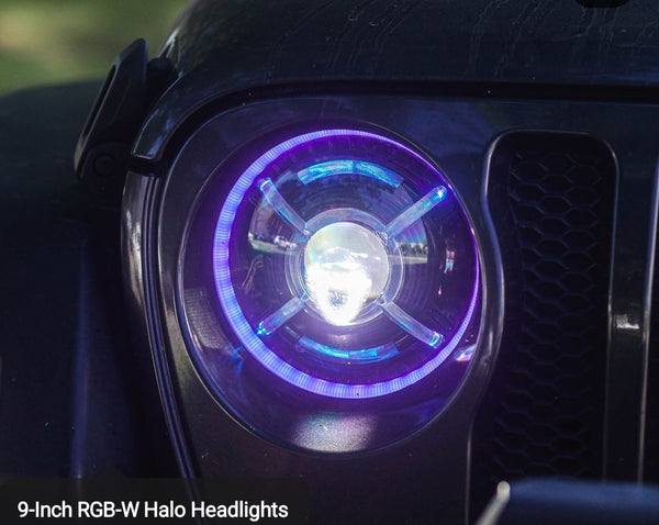 9-Inch RGB-W Halo Headlights