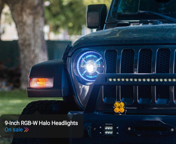 9-Inch RGB-W Halo Headlights