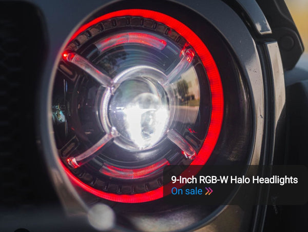 9-Inch RGB-W Halo Headlights