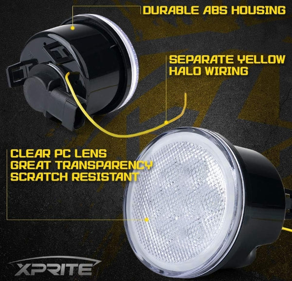 LED Turn Signal Lights with White Halo, Plug & Play Front Grille Parking Lights Compatible with 2007-2018 Jeep Wrangler JK JKU,Clear Lens