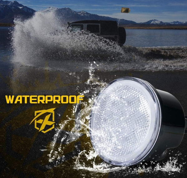 LED Turn Signal Lights with White Halo, Plug & Play Front Grille Parking Lights Compatible with 2007-2018 Jeep Wrangler JK JKU,Clear Lens