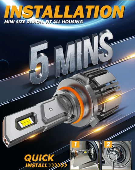 9005/HB3/H10 LED Headlight Bulbs 90W 20000LM F15 Series 20% Smaller Size 6500K Cool White | 2 Bulbs
