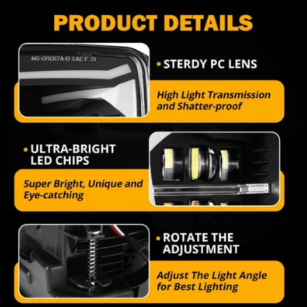 (2PCS/SET) DOT APPROVED LED FOG LIGHTS WITH DRL FOR 2013-2018 DODGE RAM 1500