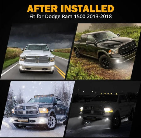 (2PCS/SET) DOT APPROVED LED FOG LIGHTS WITH DRL FOR 2013-2018 DODGE RAM 1500