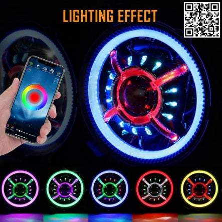 (2pcs/set) 9 Inch RGB Headlights Replacement Bluetooth Control for Jeep Wrangler JL JLU Sport Rubicon Sahara Gladiator JT 2019 2020 w/ DRL