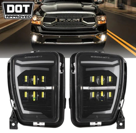 (2PCS/SET) DOT APPROVED LED FOG LIGHTS WITH DRL FOR 2013-2018 DODGE RAM 1500
