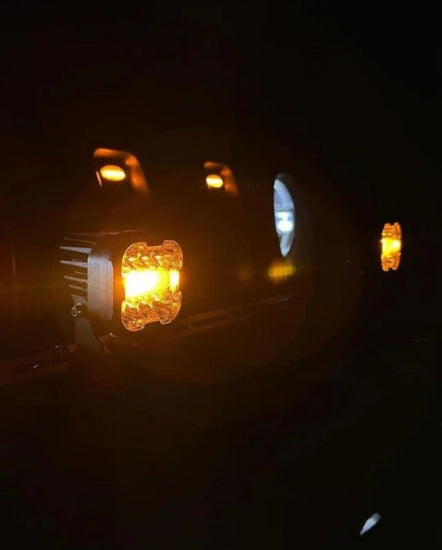 XP-ULTRA Series 3 INCH 96W 9600LM LED PODS 6 MODES WHITE AMBER FLASHING LED DRIVING LIGHTS