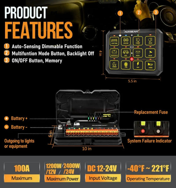 AC Series 8/12 Gang RGB Switch Panel with APP & Remote Control
