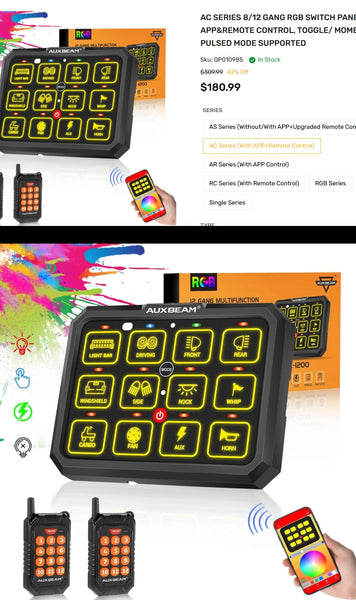 AC Series 8/12 Gang RGB Switch Panel with APP & Remote Control