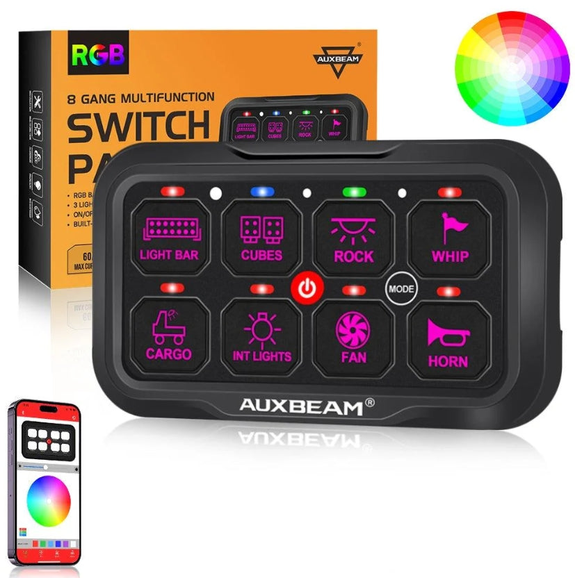 AR Series 6/8 Gang LED Switch Panel, Off-Road Light Controller