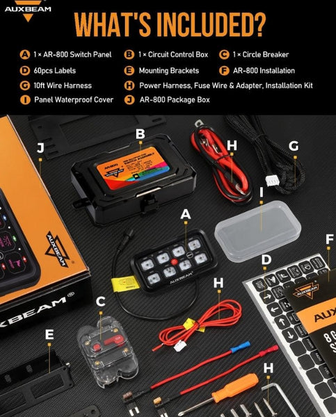 AR Series 6/8 Gang LED Switch Panel, Off-Road Light Controller