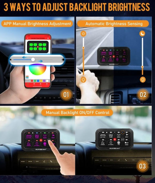 AR Series 6/8 Gang LED Switch Panel, Off-Road Light Controller