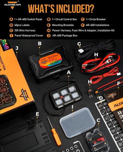 AR Series 6/8 Gang LED Switch Panel, Off-Road Light Controller