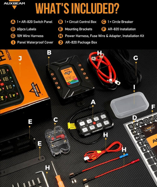 AR Series 6/8 Gang LED Switch Panel, Off-Road Light Controller