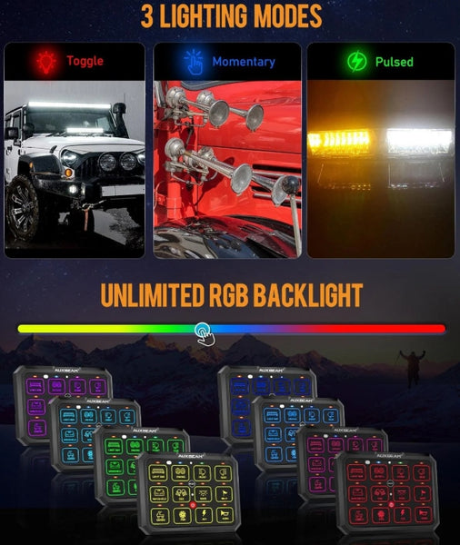 AC Series 8/12 Gang RGB Switch Panel with APP & Remote Control