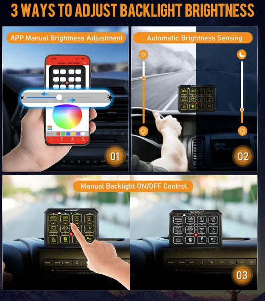 AC Series 8/12 Gang RGB Switch Panel with APP & Remote Control