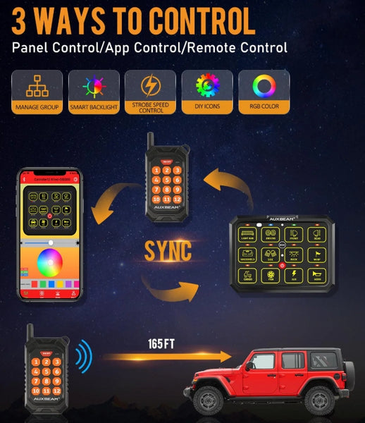AC Series 8/12 Gang RGB Switch Panel with APP & Remote Control