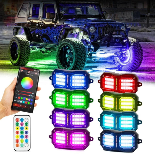 Vibrant Series - RGB LED Rock Lights Kit with Bluetooth App & Remote Control