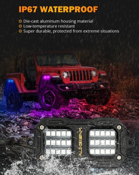 Vibrant Series - RGB LED Rock Lights Kit with Bluetooth App & Remote Control
