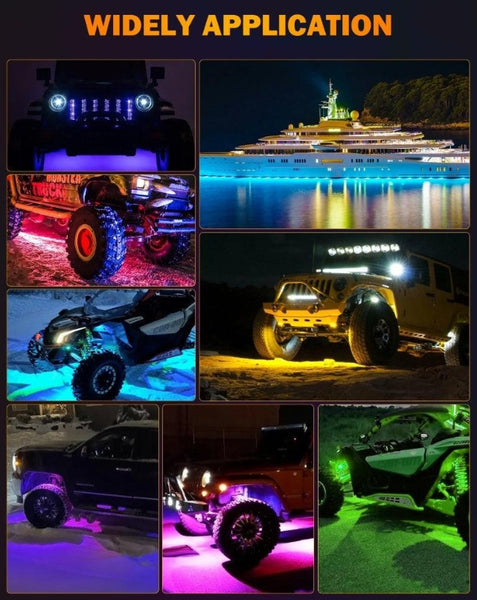 Vibrant Series - RGB LED Rock Lights Kit with Bluetooth App & Remote Control
