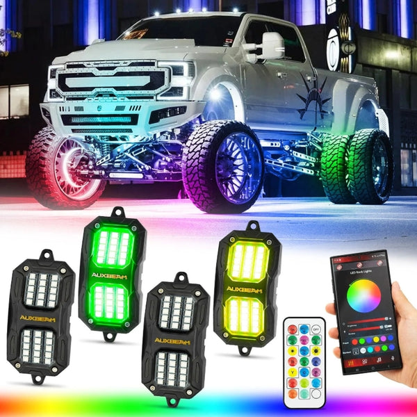 Vibrant Series - RGB LED Rock Lights Kit with Bluetooth App & Remote Control