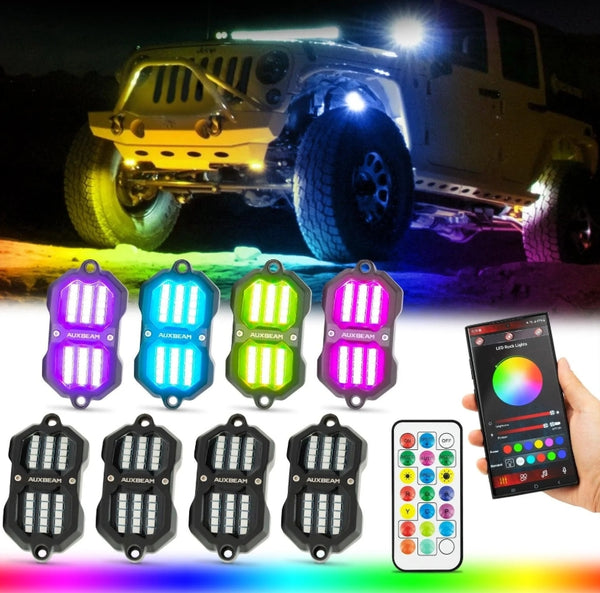 Vibrant Series - RGB LED Rock Lights Kit with Bluetooth App & Remote Control