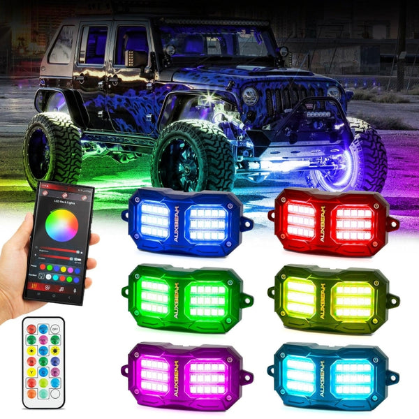 Vibrant Series - RGB LED Rock Lights Kit with Bluetooth App & Remote Control