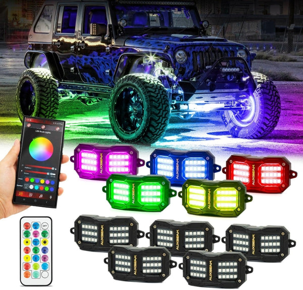 Vibrant Series - RGB LED Rock Lights Kit with Bluetooth App & Remote Control