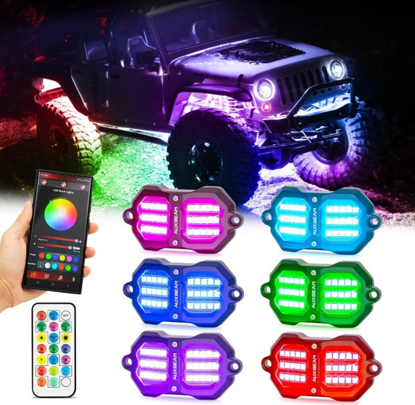 Vibrant Series - RGB LED Rock Lights Kit with Bluetooth App & Remote Control