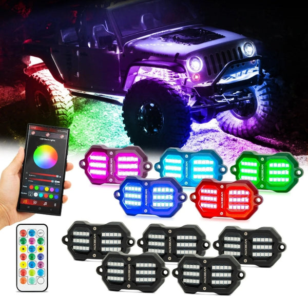 Vibrant Series - RGB LED Rock Lights Kit with Bluetooth App & Remote Control